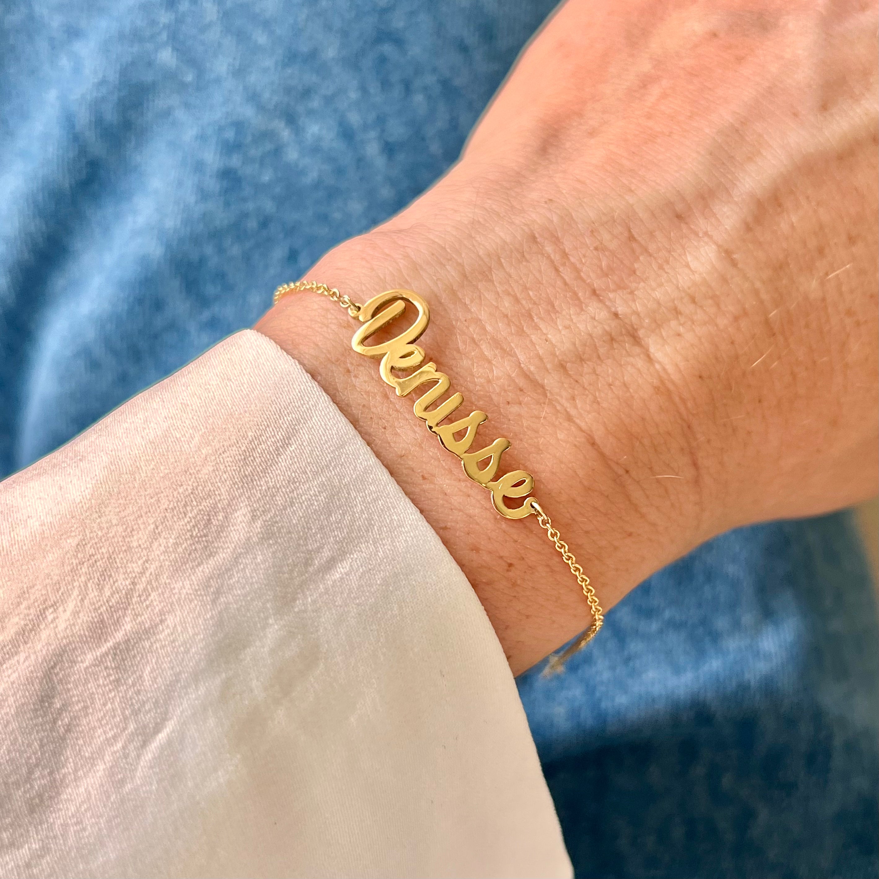 Pulsera De Nombre Con Piedra