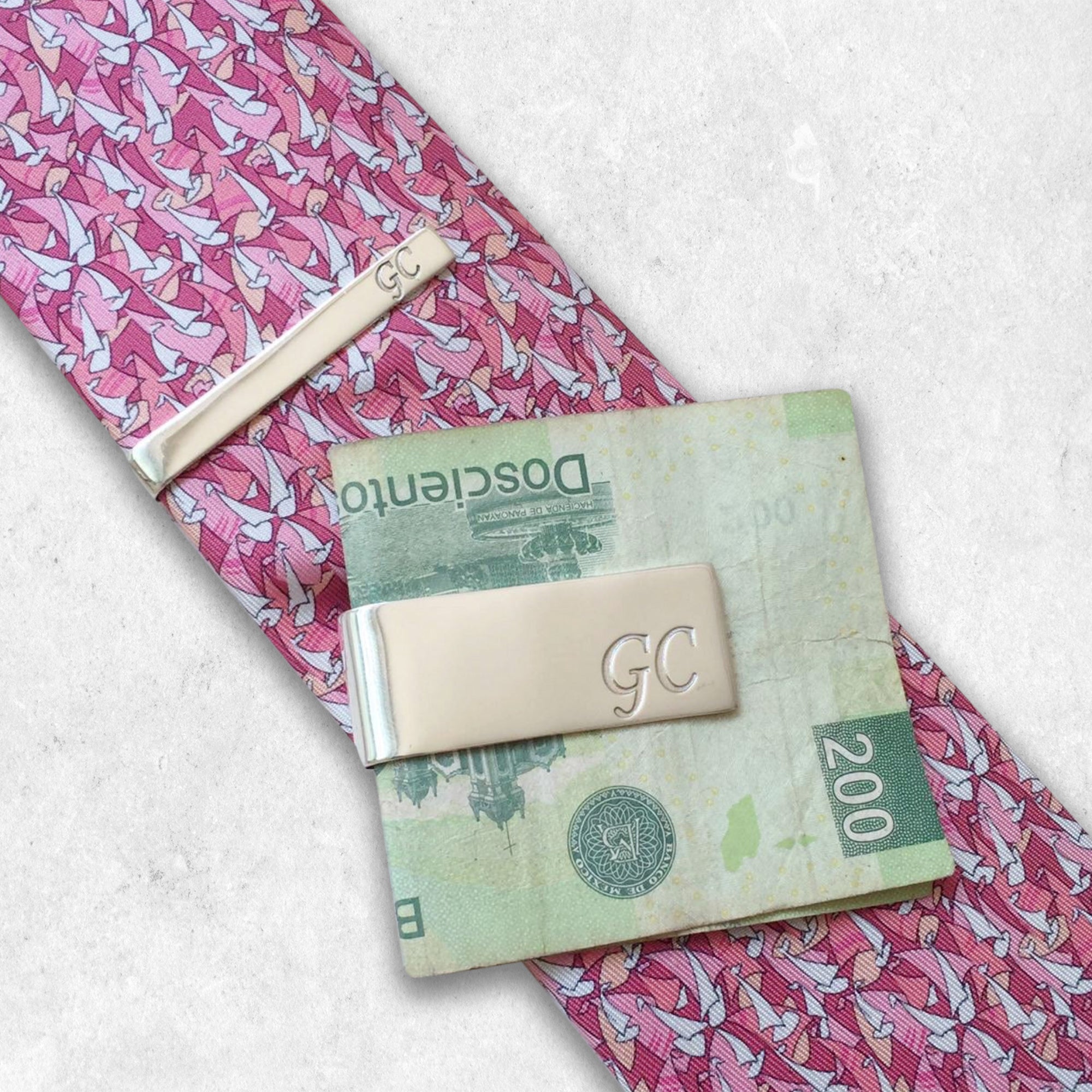 Paquete De Money Clip Con Pisacorbatas Grabado