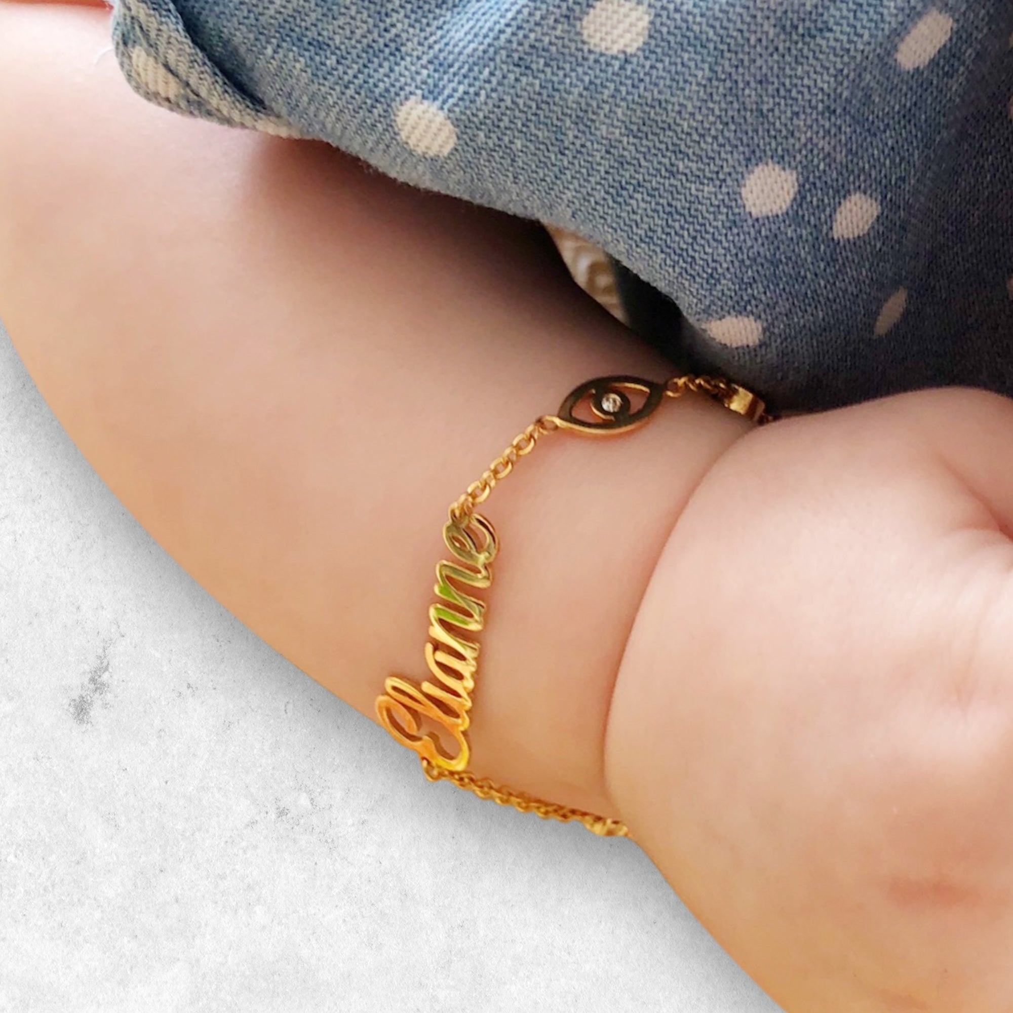 Pulsera De Nombre Con Figura Para Bebe