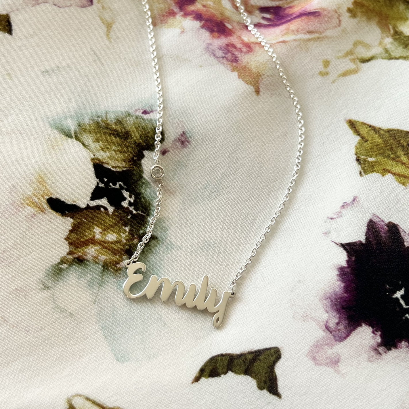 Collar De Nombre Con Piedra