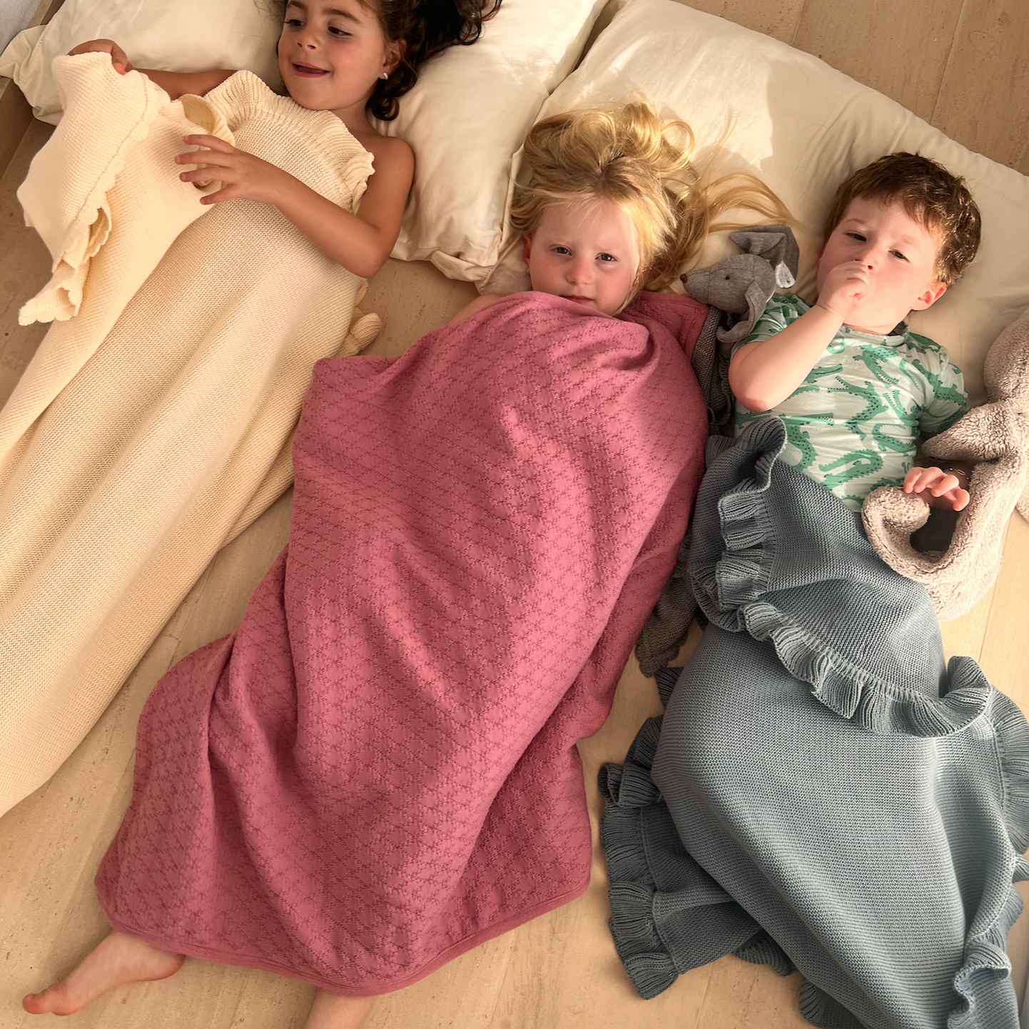 Cobija De Rombos Rosa Con Interior Caliente