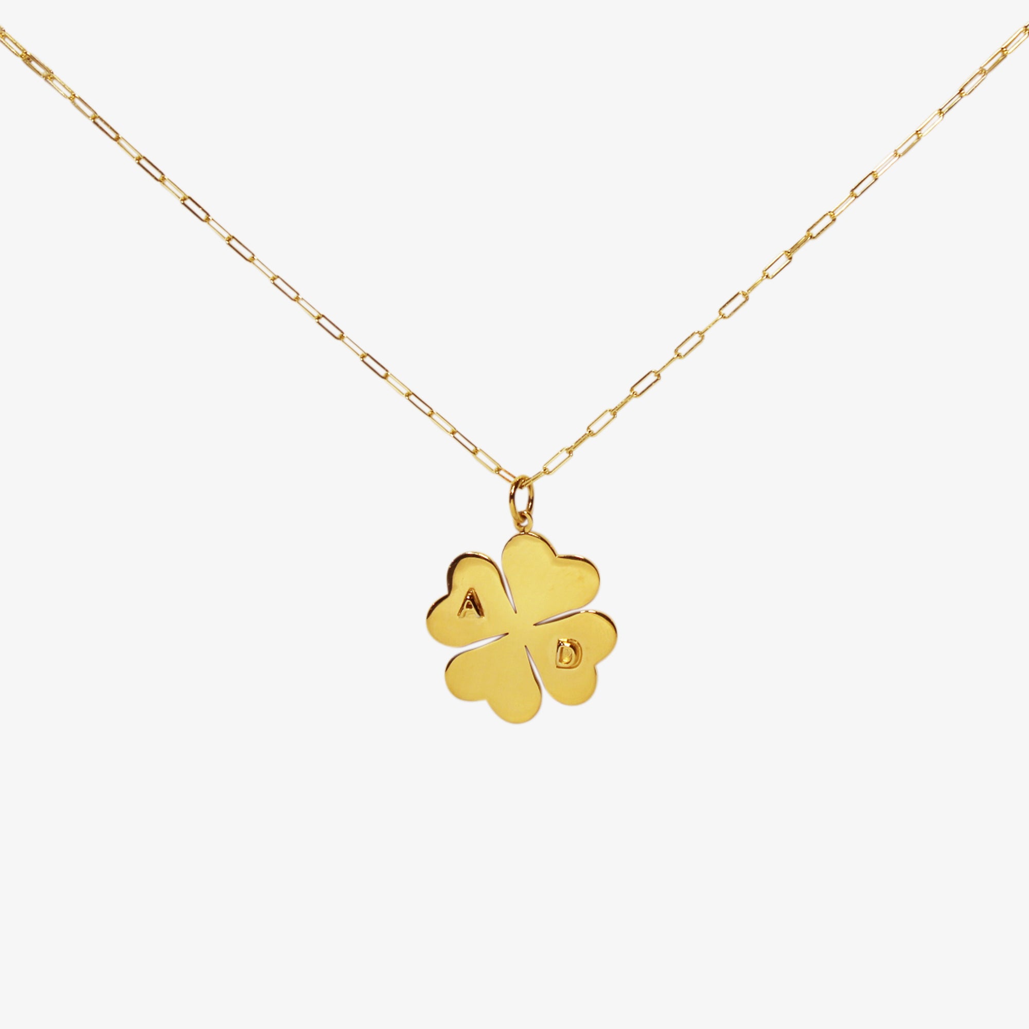 Collar Trébol Con Iniciales