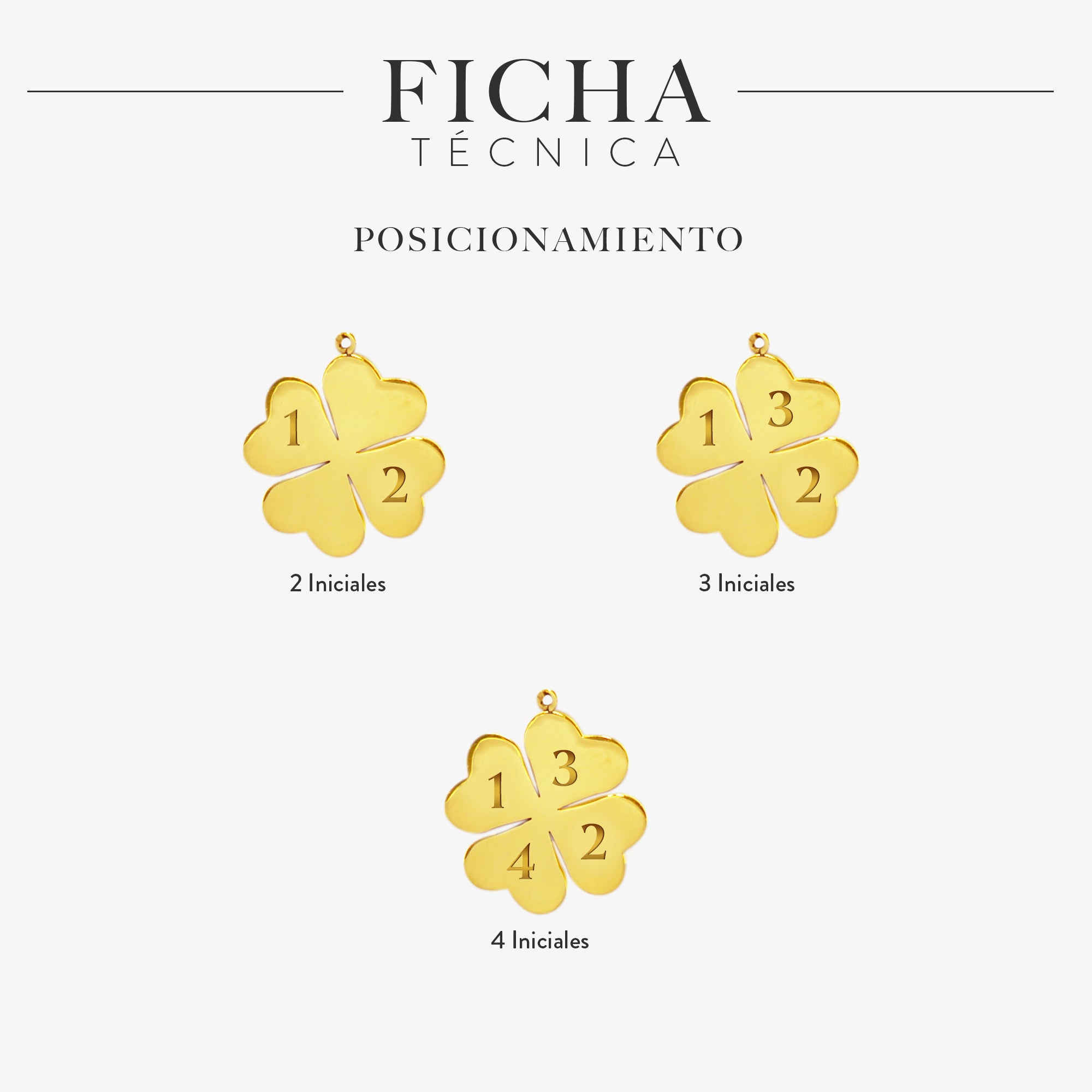 Collar Trébol Con Iniciales