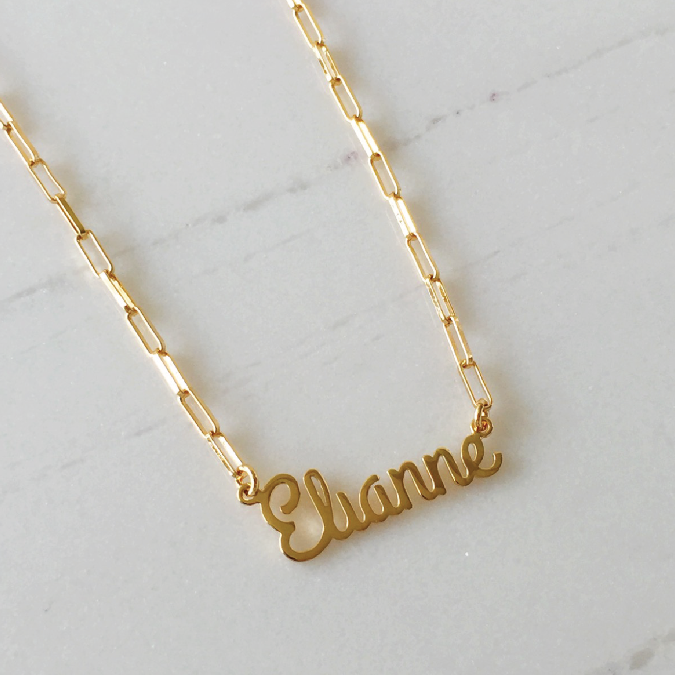 Collar De Nombre Con Cadena Clip