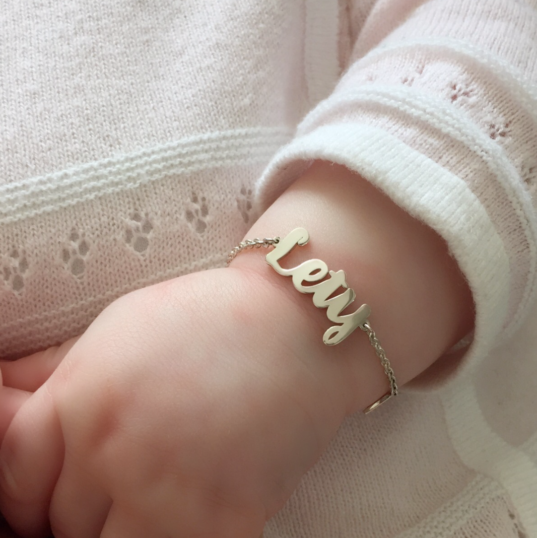 Pulsera De Nombre Con Figura Para Bebe