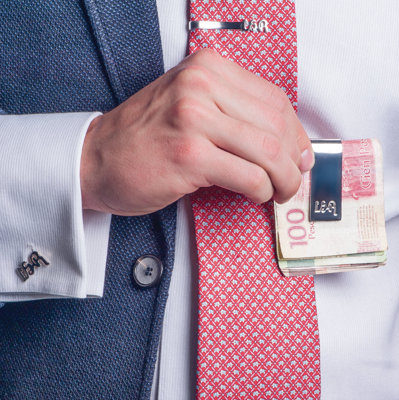 money clip de iniciales personalizado en plata .925, regalo para hombre, regalo de graduacion, regalo para navidad, dia del padre