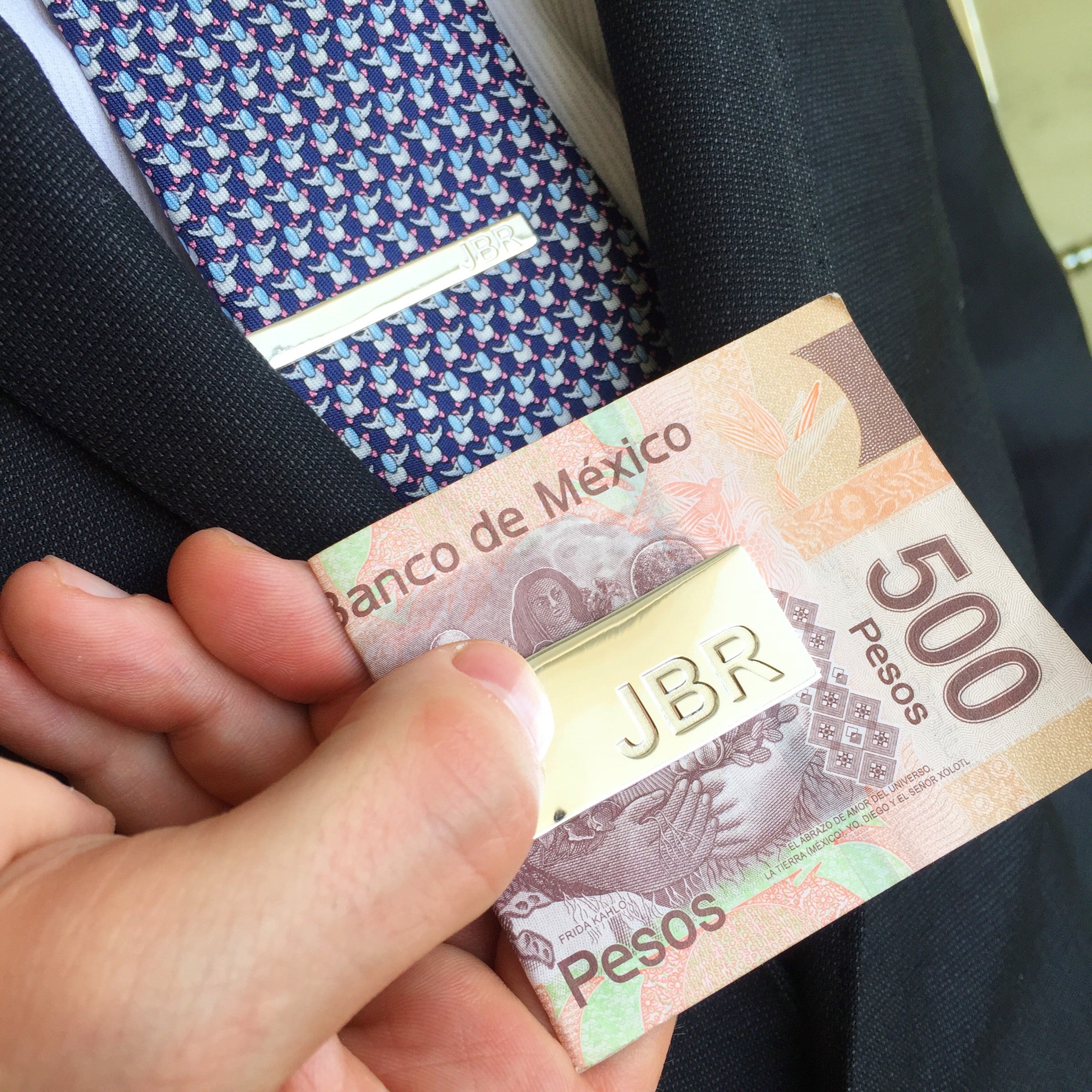 clip para billetes de iniciales personalizado en plata .925, regalos para hombre