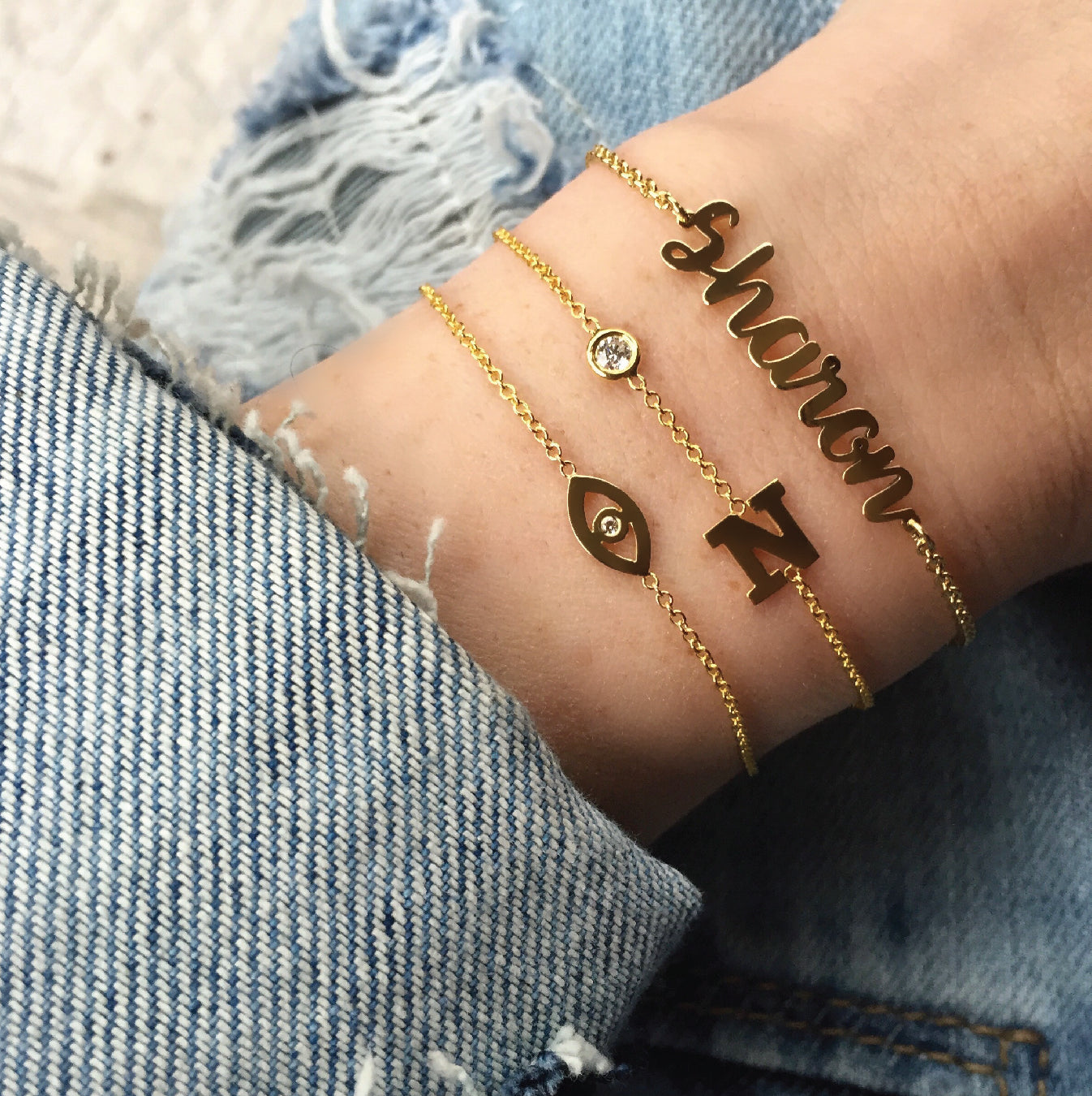 pulseras para mujer personalizadas en oro 14k y plata .925