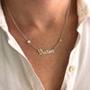 Collar De Nombre Con Piedra Y Figura