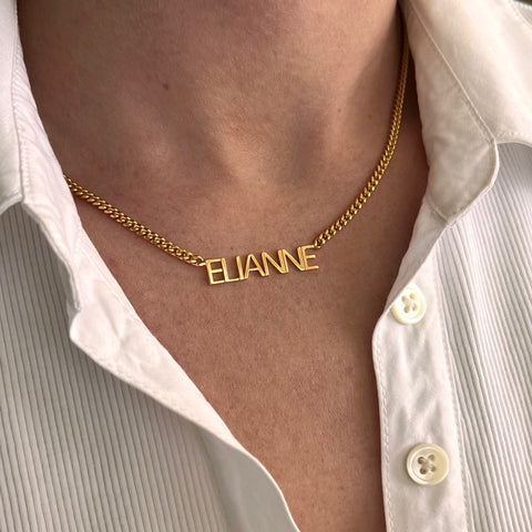 Collar De Nombre Con Cadena Cubana