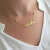 Collar De Nombre Con Piedra Y Figura