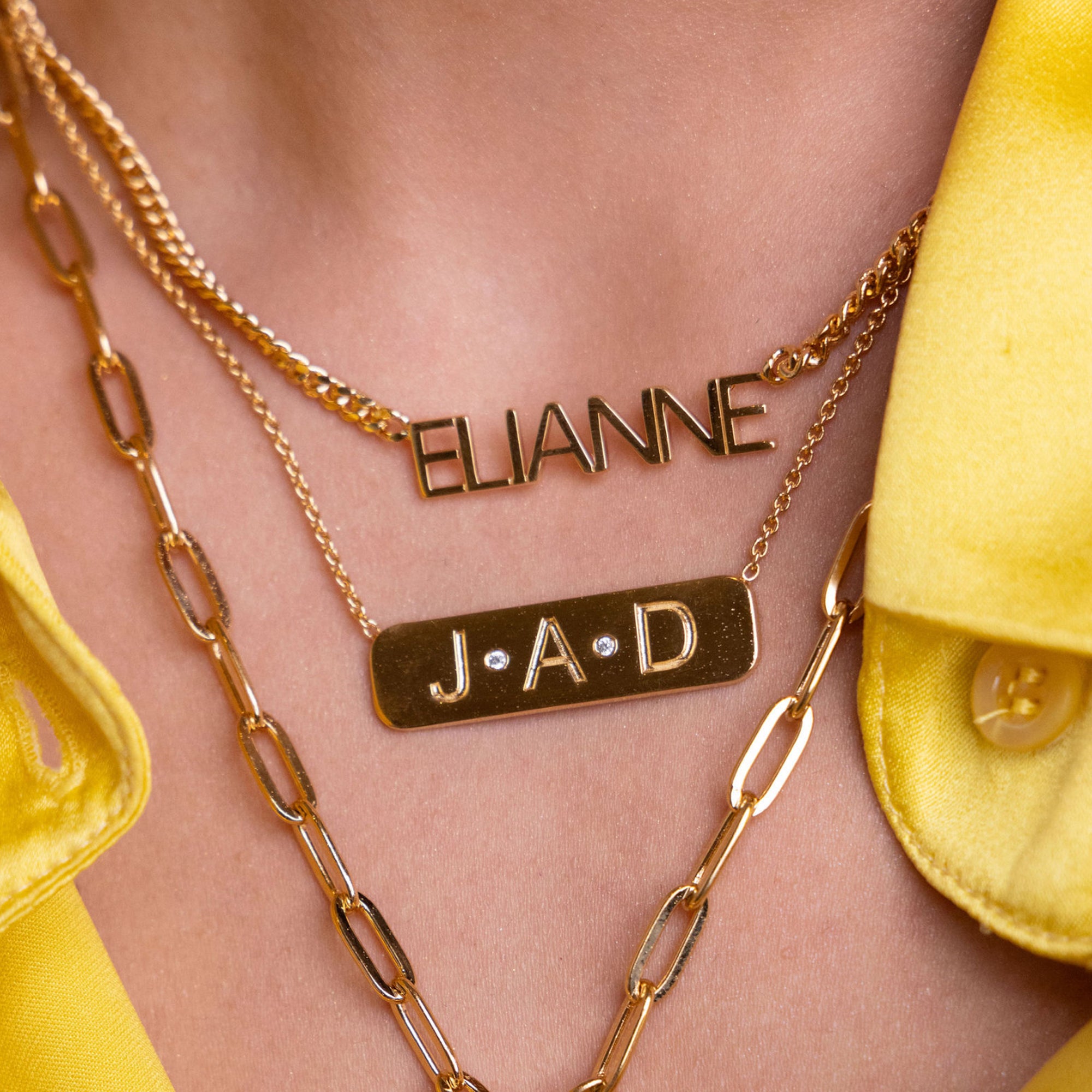 Collar De Nombre Con Cadena Cubana