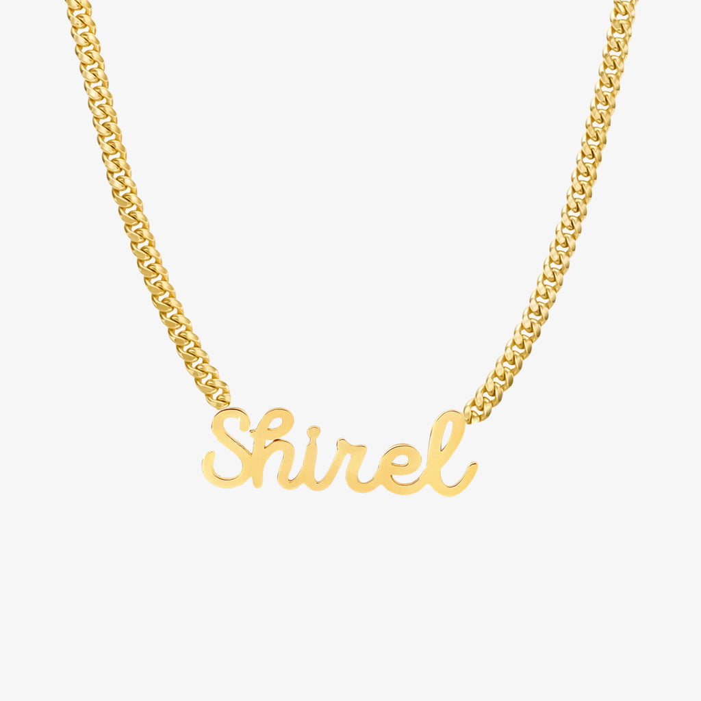 Collar De Nombre Con Cadena Cubana