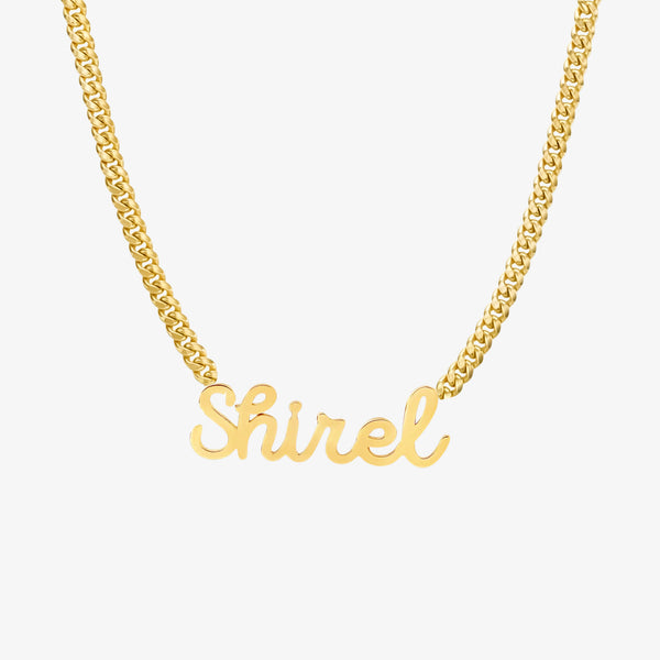 Collar De Nombre Con Cadena Cubana