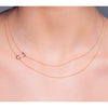 collar para mujer de iniciales de lado en oro rosa 14k 